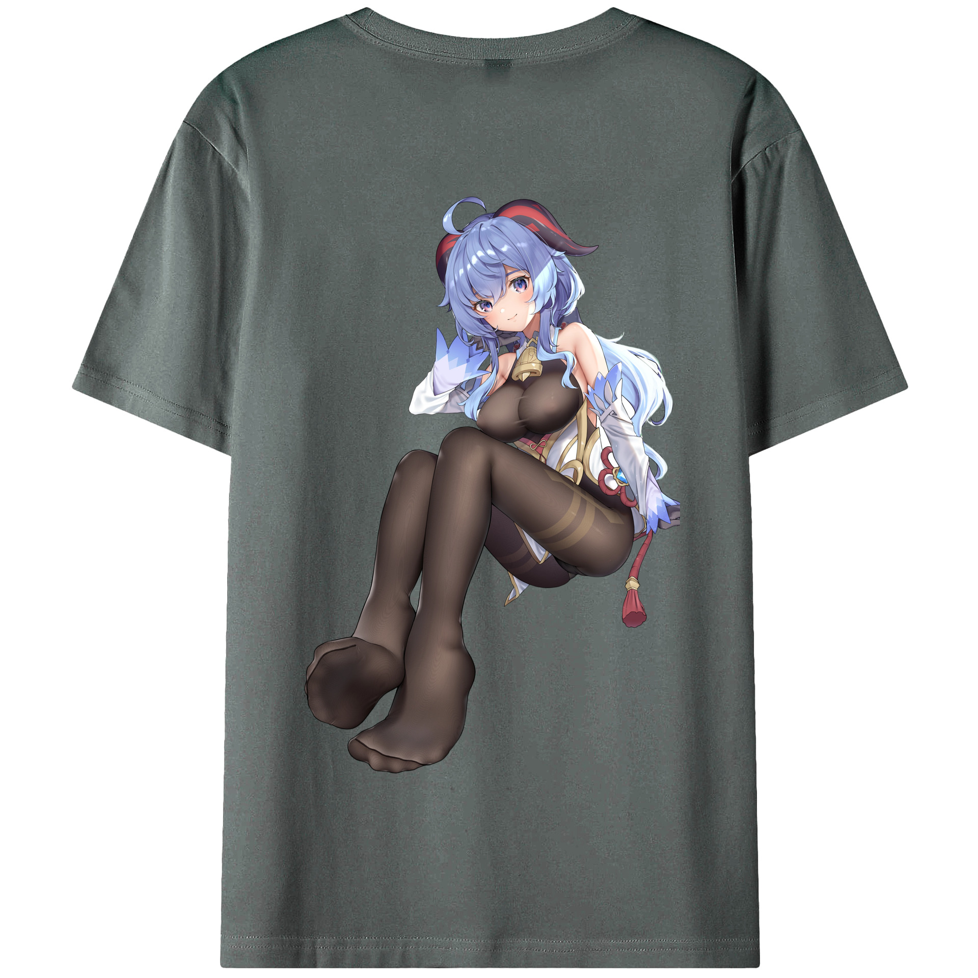 げんし神 甘雨 かんう genshin Ganyu 綿100％半袖Tシャツ（背面プリント）